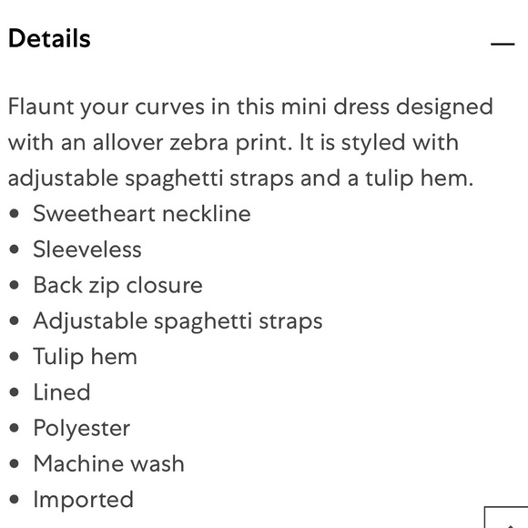 Dress the Population Brielle Zebra Print Mini Dress, Size XXS, NWT - Picture 11 of 11
